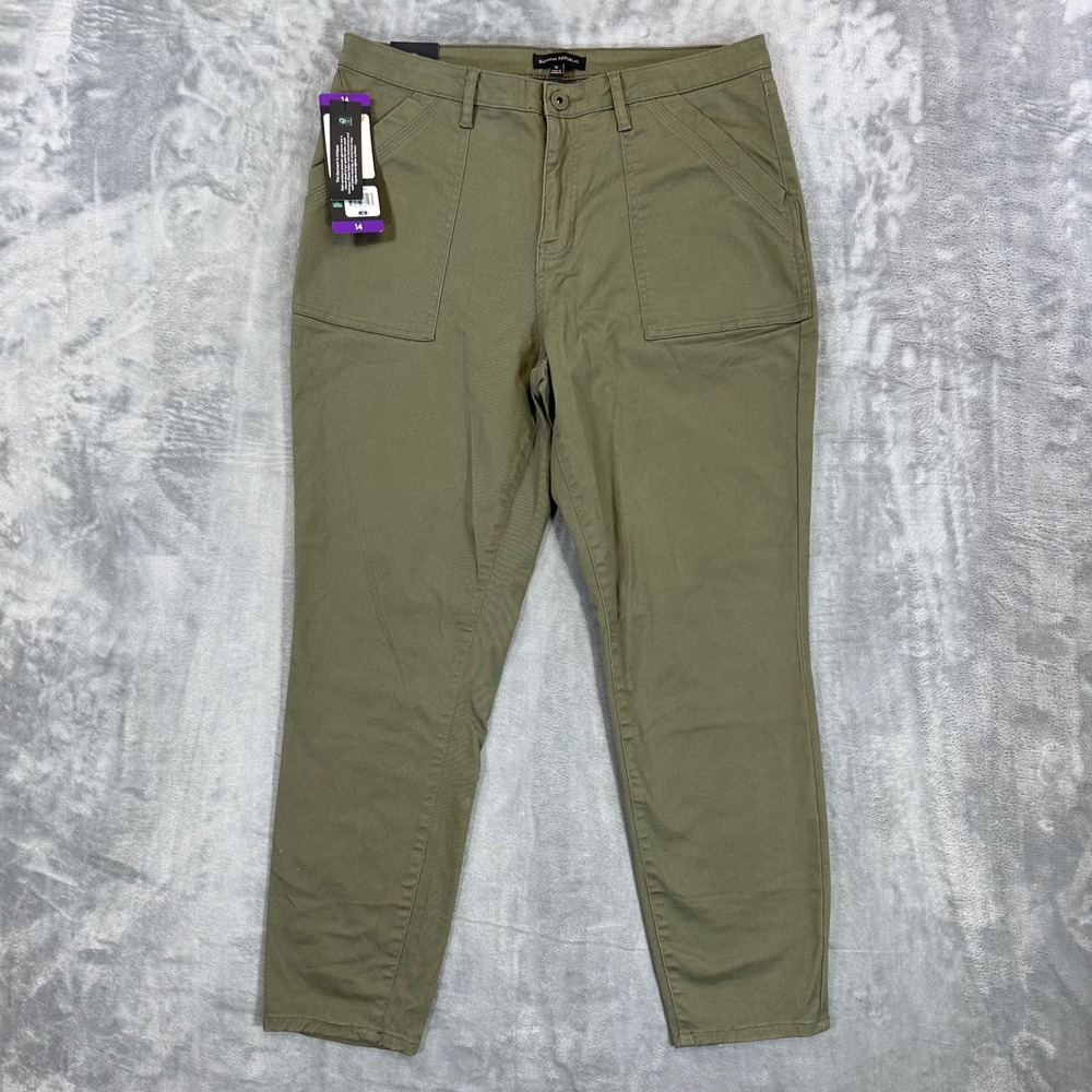 New Banana Republic High Rise Twill Pants‎ Womens Size 14 Olive Green Tapered